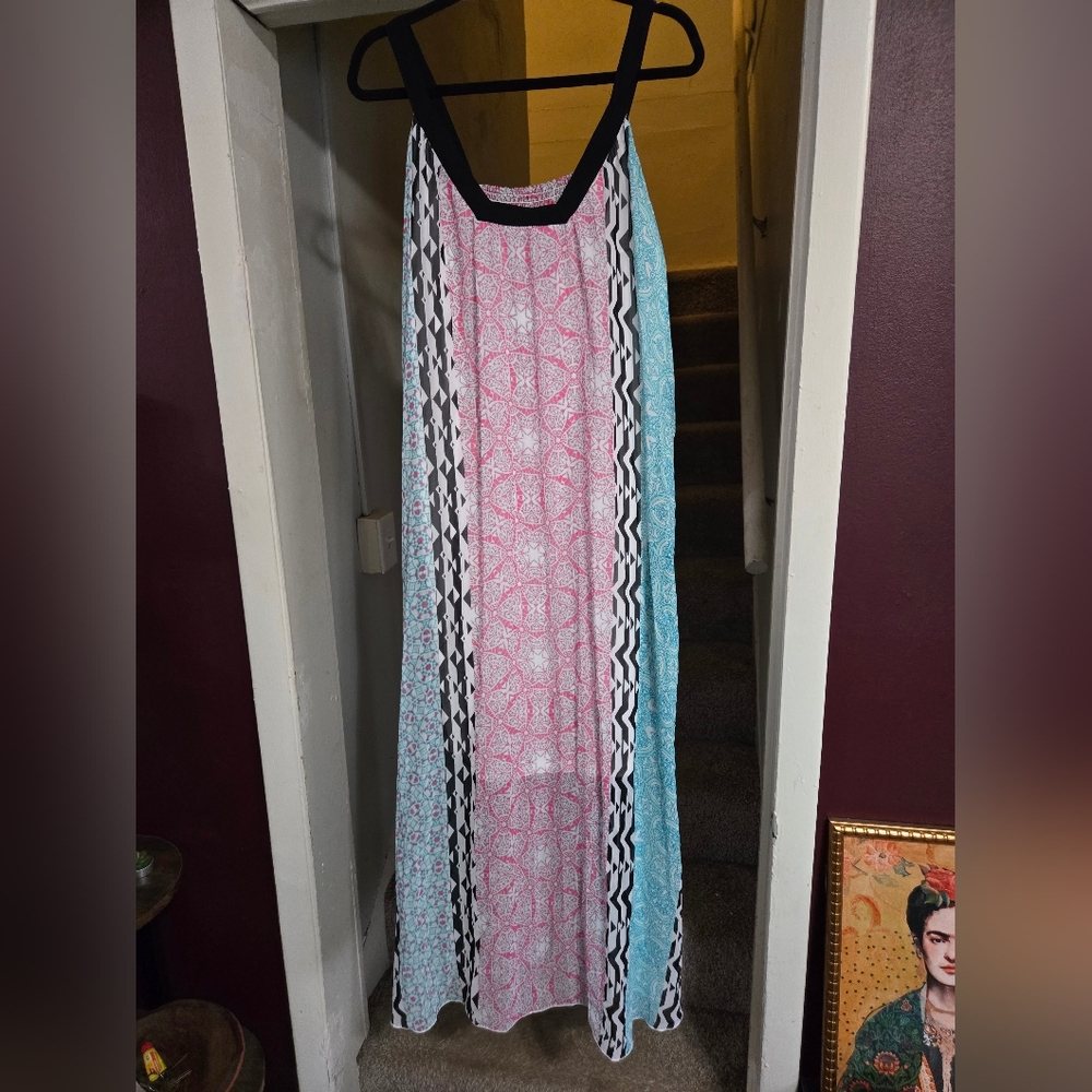 Pink and Blue Patterned Dress
